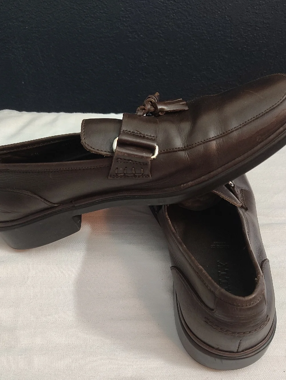 Bally Luxury Made In Italy Brown Leather Tassel Loafers Big Boy 5.5/ Women's 7